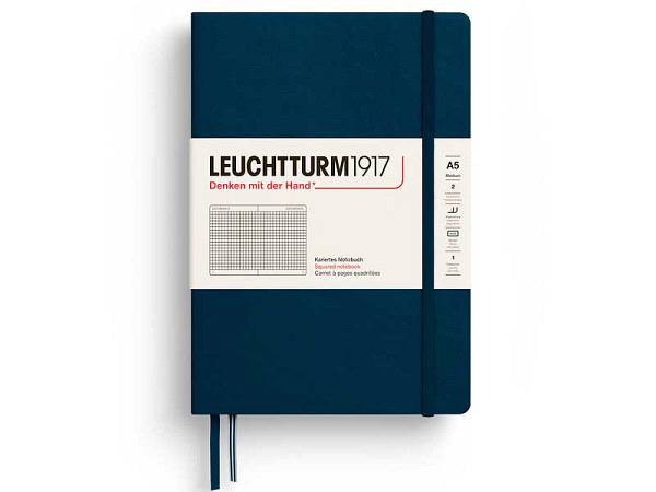Notizbuch Leuchtturm medium kariert Deep Sea 145x210mm Hardcover