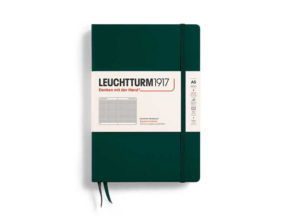 Notizbuch Leuchtturm  medium kariert Forest Green 145x210mm Hardcover