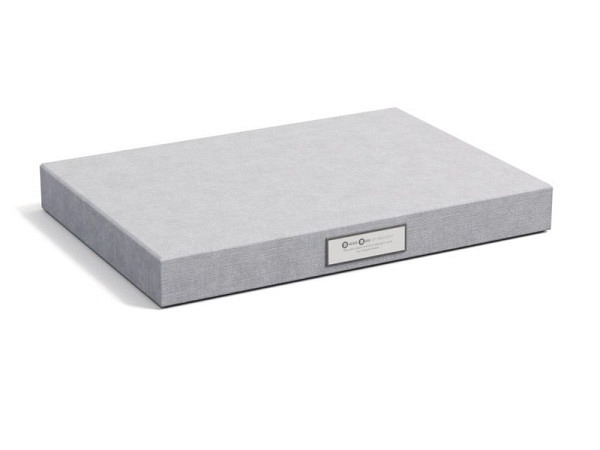 Schachtel Bigso Box Leinenbezug Sven Linen Ash A4