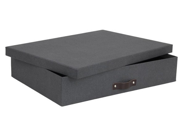 Schachtel Bigso Box Leinenbezug Sverker Black nature A3
