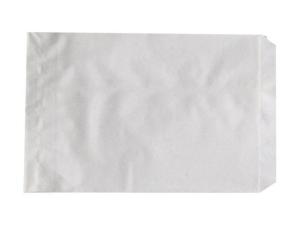 Flachbeutel Papier Kraftpapier weiss 16,5x24+2cm 100Stk.