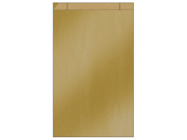 Flachbeutel Beaumont Kraftpapier Gold 16x8x27cm