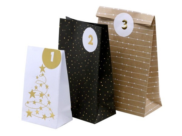 Kreuzbodenbeutel Artoz Adventskalendertüten Basic 24er Set