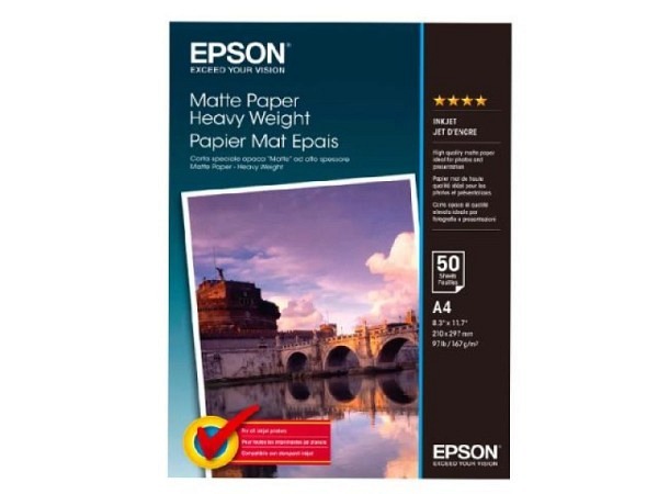 Papier Epson Matte Paper Heavyweight A4 167gm/qm, 50Blatt, Originalnr. SO41256  