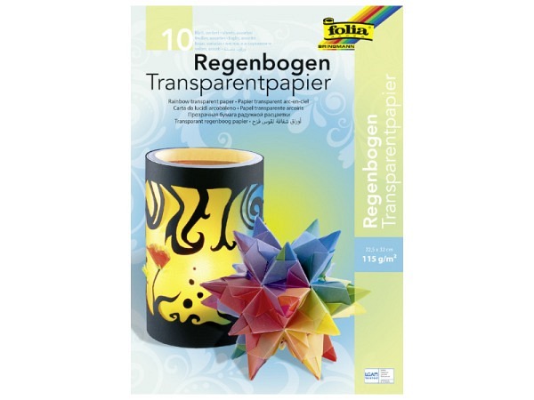 Transparentpapier Folia 22,5x32cm, Regenbogenpapier sortiert
