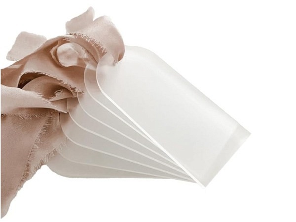 Tischkarte Hochzeit matt 10 Stk Acryl Namensschild Bogen Blank