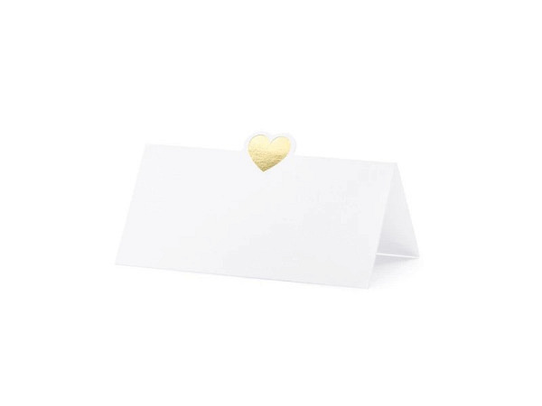 Tischkarte PartyDeco Herz gold 10Stk.