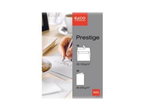 Karten Elco Prestige 10x weisse A6 Doppelkarte und Couvert