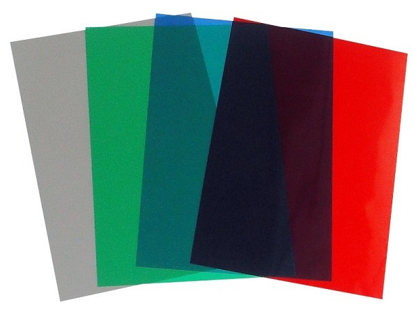 Klarsichtfolie PVC A4 0,2mm farbig gemischt 