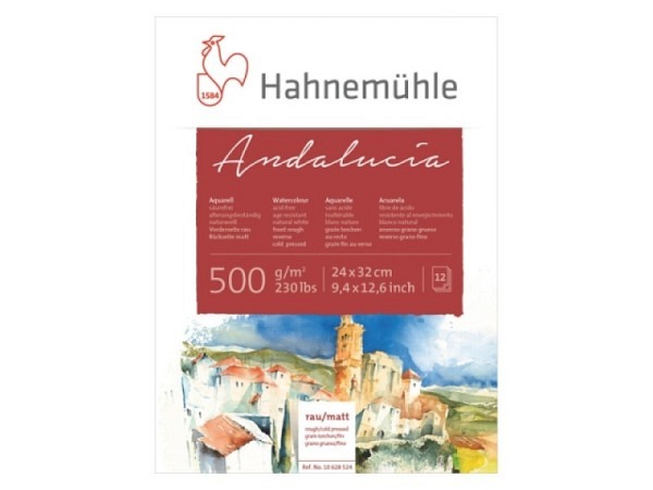 Aquarellblock Hahnemühle Andalucia 30x40cm 500g/qm naturweiss