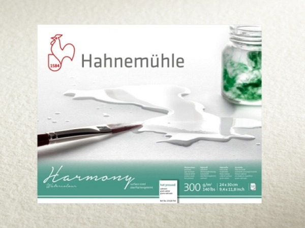 Aquarellblock Hahnemühle Harmony satiniert mit Spirale A4