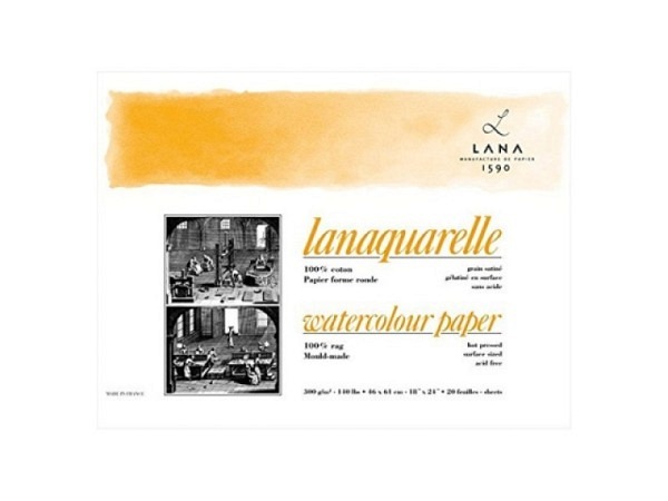 Aquarellblock Lanaquarelle 300g/qm satiniert, 18x26cm