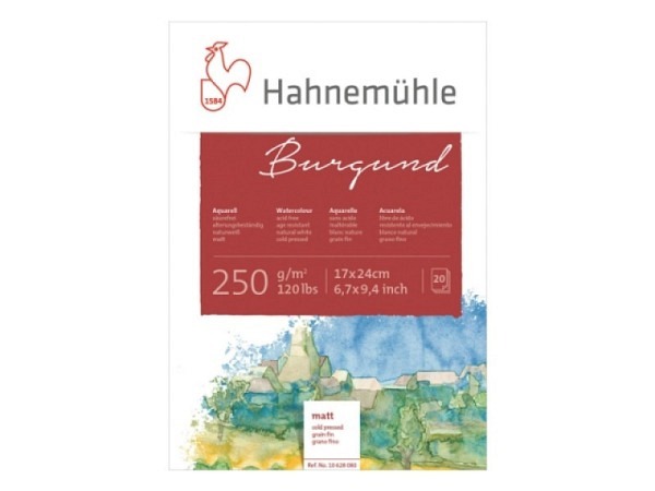 Aquarellblock Hahnemühle Burgund 24x32cm 20Blatt 250g/qm