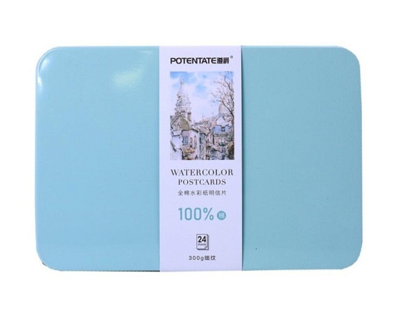 Aquarellpapier Potentate Postkarten in Metallbox 