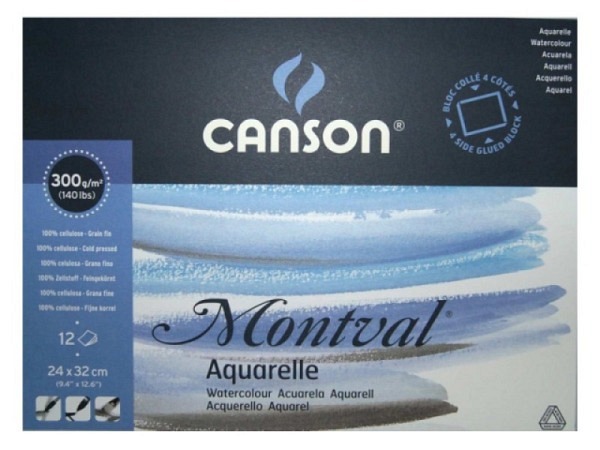 Aquarellblock Canson Montval 300g, 30x40cm 12 Blatt