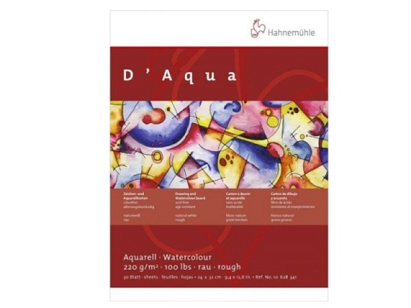 Aquarellblock Hahnemühle D'Aqua rau, 17x24cm, 220g, 30Blatt
