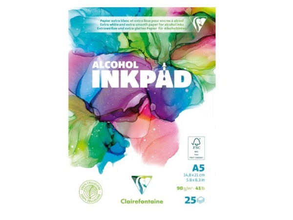 Aquarellblock Clairefontaine Inkpad extraweiss A5 14,8x21cm