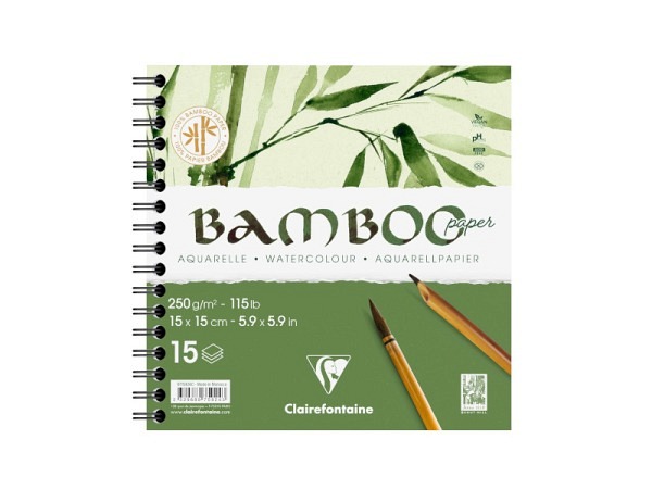 Aquarellblock Clairefontaine Bamboo 15x15cm