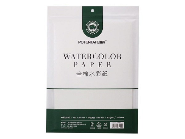 Aquarellpapier Potentate 300g/qm 19x26cm 
