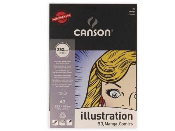Zeichenblock Canson Illustration A3 12Blatt 250g(qm