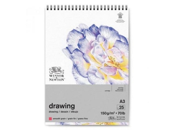 Zeichenblock Winsor Newton Smooth Surface 150g/qm Spirale A3