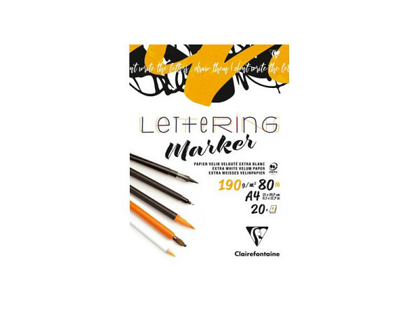 Zeichenblock Clairefontaine Lettering A4 20 Blatt 190g