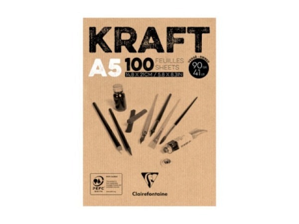 Zeichenblock Clairefontaine Kraftpapier A5