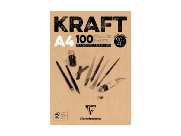 Zeichenblock Clairefontaine Kraftpapier A4, geleimt