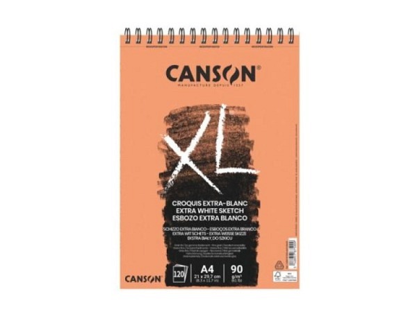 Zeichenblock Canson Sketch Extra White XL A4, 90g/qm