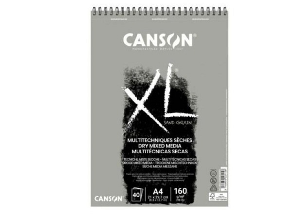 Zeichenblock Canson Sand Grain Grey XL A4, 160g/qm