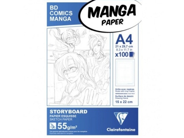 Zeichenblock Clairefontaine Manga Paper Storyboard A4