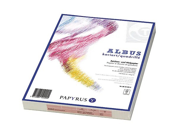 Zeichenpapier Papyrus Albus einseitig 5mm kariert 140g/qm A4 