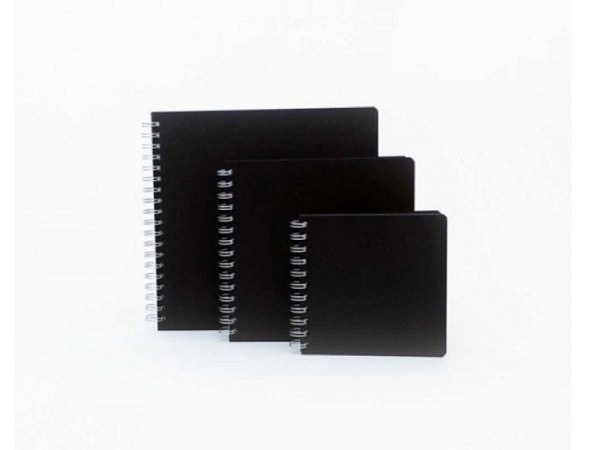 Skizzenbuch Seawhite 25x25 Spiral schwarz 50S 160g