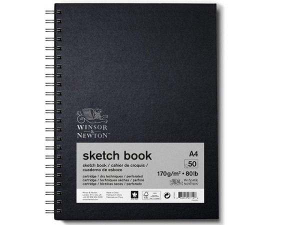 Skizzenbuch Winsor Newton Spiralbindung A4 hardcover schwarz