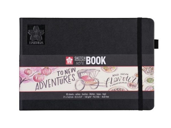 Skizzenbuch Sakura Sketch Book Black 21x14,8cm, 80 schwarze Seiten