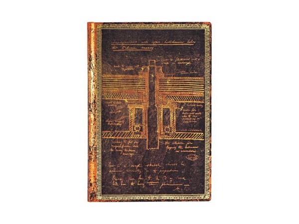 Skizzenbuch Paperblanks Flexis Tesla, Skizze einer Turbine, Mini 9,5x14cm, blanko