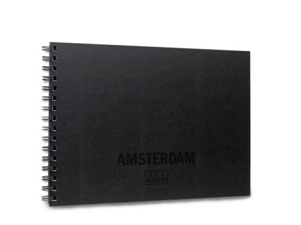 Skizzenbuch Talens Amsterdam All Acrylics Blackbook A4 Quer