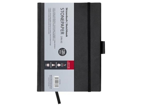 Skizzenbuch Stonepaper A5 schwarzer Hardcover-Umschlag