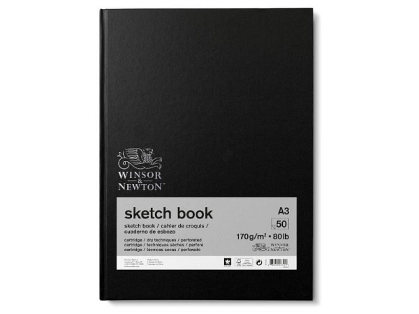 Skizzenbuch Winsor Newton gebunden A3 hardcover schwarz