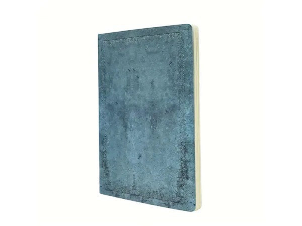 Skizzenheft Paperblanks Cahier Klapp-Version aus Faux-Leder, Rivierblau Schlicht, A4, blanko