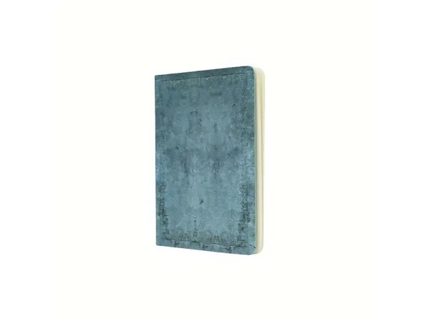 Skizzenheft Paperblanks Cahier Klapp-Version aus Faux-Leder, Rivierblau Schlicht, A5, blanko