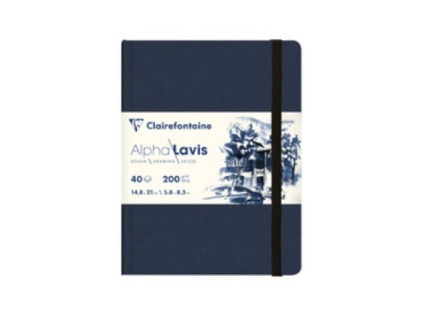 Skizzenbuch Clairefontaine Alpha Lavis, A5, elfenbein, 40 Blatt, 200g/qm, mit Fadenbindung, glattes Papier aus 100% reiner Alpha-Zellulose, Ideal für grafische Kunst und präzise Illustrationen, Säurefrei