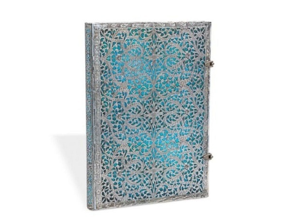 Skizzenbuch Paperblanks Silberfiligran-Kollektion Maya blau