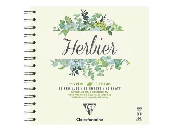 Skizzenbuch Clairefontaine Herbier 21x21cm