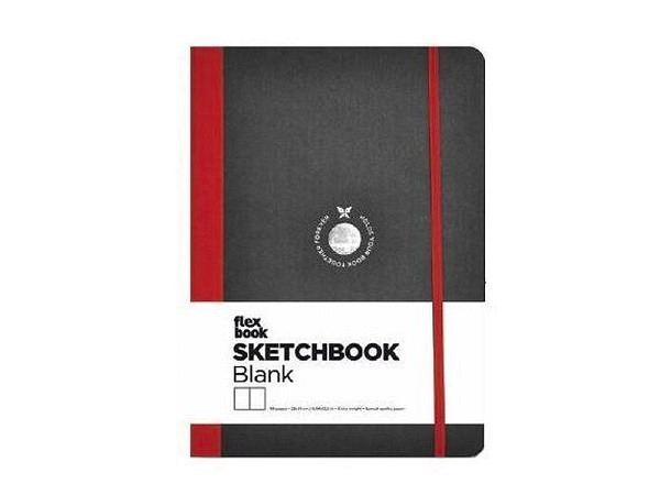 Skizzenbuch Flexbook Schwarz mit roten Details