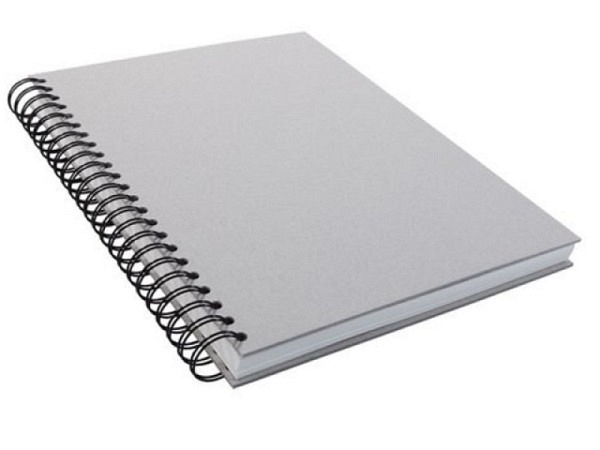 Skizzenbuch KP Graukarton mit Spirale A4hoch 55Blatt, 130g