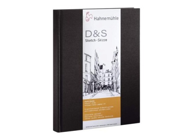 Skizzenbuch Hahnemühle D&S A4 Hochformat mit schwarzem Umschlag