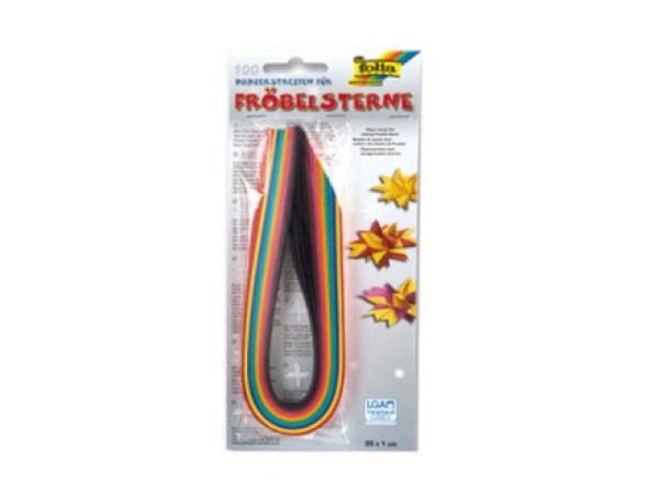 Tonzeichenpapier Folia Faltpapierstreifen für Fröbelsterne Ganzjahrensfarben