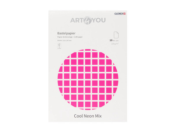 Papier Glorex Bastelpapier A4 220g/qm Cool Neon Mix