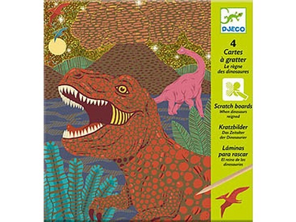 Schabkarton Djeco Kratzbild Dinosaurier